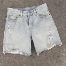 Levi's Cutoffs Women's 27 Shorts Blue Jeans Distressed Button Fly 6 inch Inseam