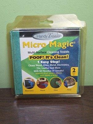 Handy Trends Micro Magic Multi-Surface Cleaning Towels 2 Pack New Open Package