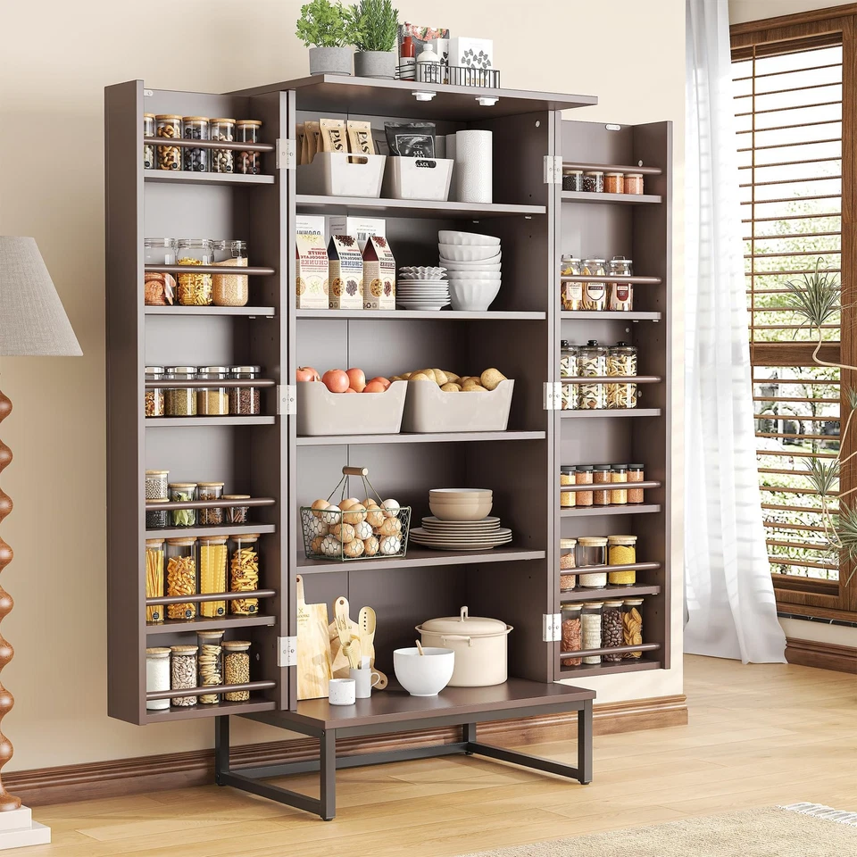 "Armarios de despensa de 51"", gabinete de almacenamiento de despensa de cocina independiente con ajuste... Foto 3 de 4