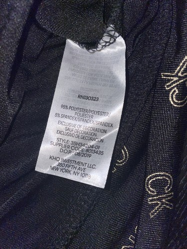 CALVIN KLEIN (Big Girls)Bubble Sleeve Logo Top Black & Gold-Sz Med-NWT - Picture 5 of 5