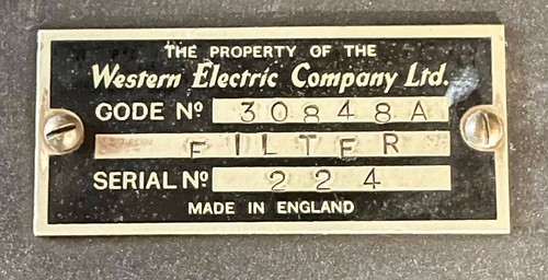 Western Electric Type 30848-A Filter Unit Power Supply For 49A Preamps Or Amps? - Picture 11 of 11