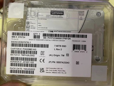 LENOVO INTEL SSD D3-S4510 SERIES 7.68TB SSDSC2KB076T8L1 2.5'' 6Gb/s SATA SSD