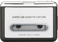 Reshow Portable Cassette Player   Converts Tape Cassettes to MP3 via USB silver