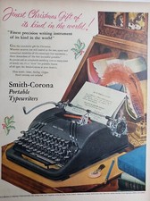 Smith Corona Typewriter Print Ad 1948 Vintage Ephemera Wall Art Decor Portable thumbnail