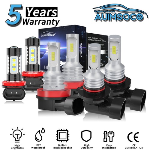 For Ford Ranger 2019-2022 LED Headlight Conversion Kit Bulbs High Low Fog Beam