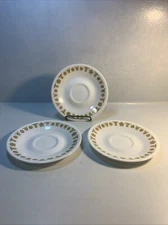 Set of 3 Corelle Livingware by Corning Butterfly Gold Saucers 6.25"
