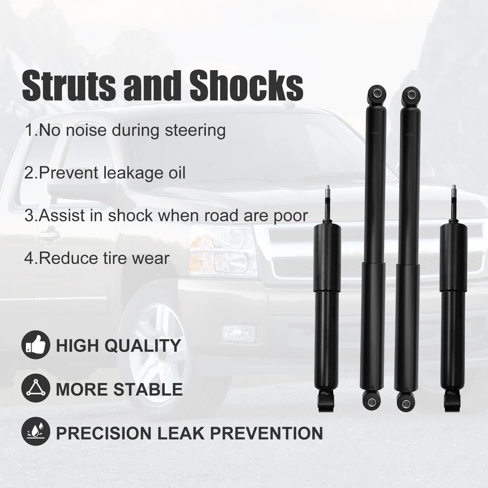 Front Rear Shocks Absorbers for 1999-2010 Chevy GMC Silverado Sierra 2500 2500HD - Image 2 of 4