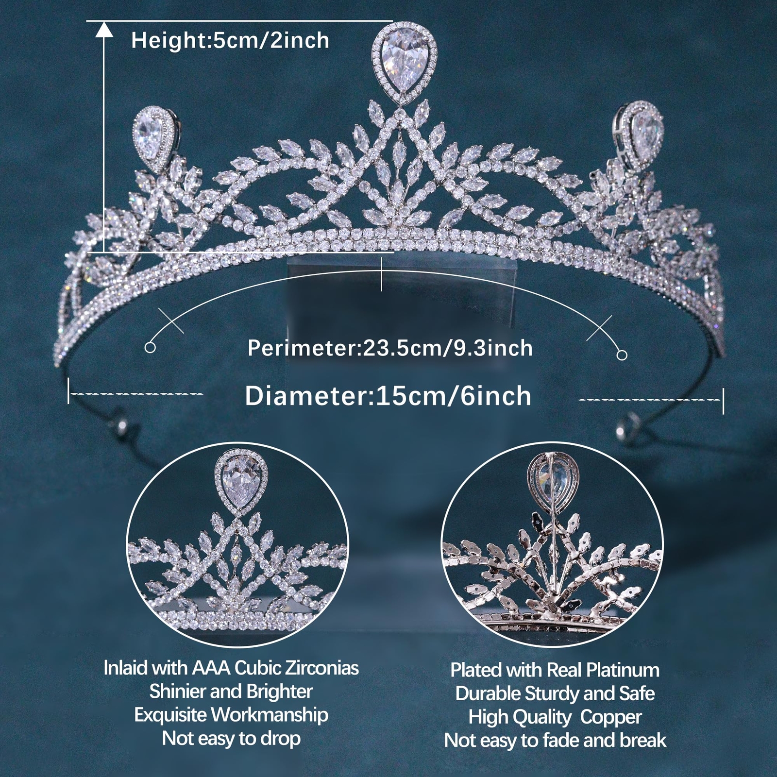 FASNAHOK Cubic Zirconia Small Tiaras and Crowns for Women Silver