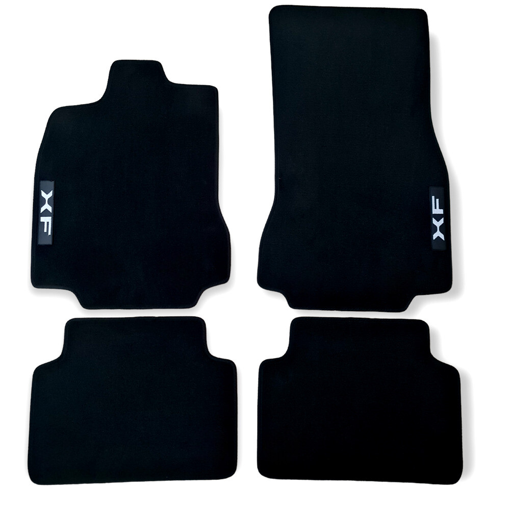 Velour Waterproof Floor Mats for Jaguar XF Black Carpet Auto Liners
