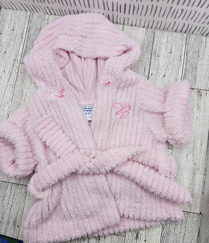 Build A Bear rosa Fuzzy Bademantel Ankleid Monogramm B