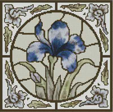 Iris Stained Glass Counted Cross Stitch Chart No.33-108