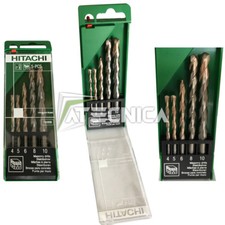Kit 5 punte per muro edilizia Hitachi cilindriche 2 taglienti da 4 a 10 mm