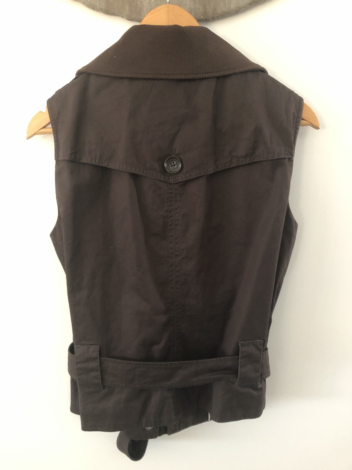 ESPRIT WOMENS PEPPERCORN SLEEVELESS COTTON JACKET VEST SIZE 8 / US 10