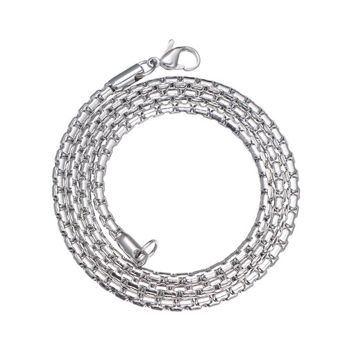 Hop Silver Color 2.2mm/3mm Stainless Steel Necklace Chain Necklace Statement - Picture 16 of 19