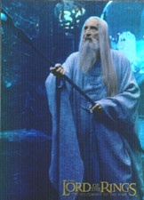 TOPPS THE LORD OF THE RINGS FELLOWSHIP OF THE RING PRISMATIC FOIL CARD #2 SARUMA