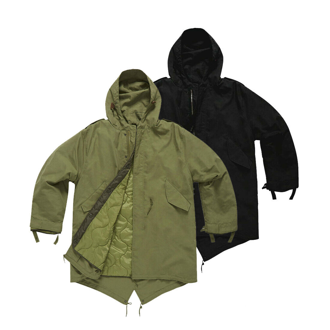 US Army M-51 Fishtail Parkas Black | Olive Green Size X-S to US Army M-51 Fishtail Parkas Black | Olive Green Size X-S to