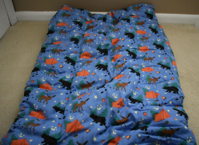 Children's sleeping bag, woodland camping pattern, EXCELLENT condition