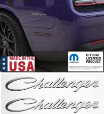 Pair Polished Stainless Emblems for Challenger (Custom Badge Decal Nameplate)