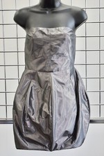 Form Silver Satin Bubble Evening Women's dress Size 4 On Sale