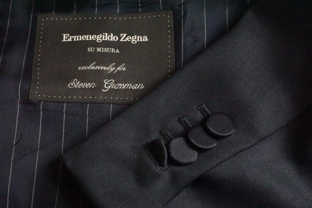 Ermenegildo Zegna Su Misura Milano Navy Blue wool 2Pc Tuxedo Jacket Pant  50R BIG
