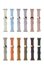 Genuine Leather T-Shaped Strap fr Apple Watch Series 8 7 6 Butterfly Buckle Band