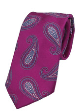 Michael Kors Men's Silk Tie Fuscia/Blue Paisley Textured Pattern  A095