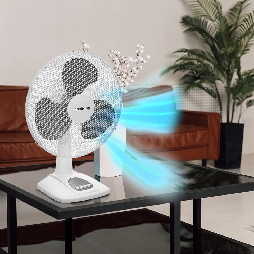 Innoliving Ventilatore da Tavolo 40CM INN-502 con 3 Velocità, Inclinabile - Imagen 3 de 4