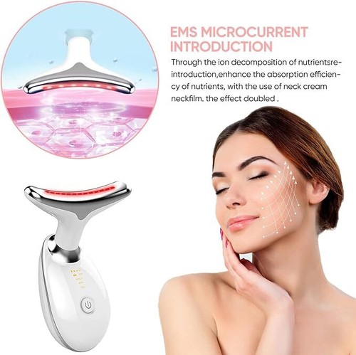 7 Colours Neck Face Lifting Massager Skin Tighten Device LED Anti Wrinkle Beauty - Picture 5 of 14