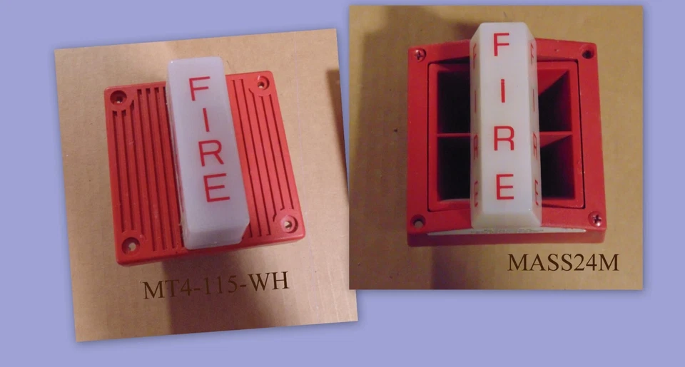 MULTIPLE PREVIOUSLY INSTALLED FIRE ALARMS & LIGHTS : SYSTEM SENSOR, WHEELOCK,