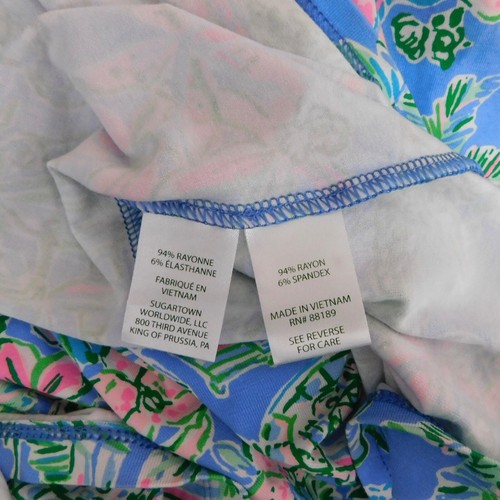 LILLY PULITZER Parigi Romper Boca Blue Beneath the Bougainvillea Floral Knit XXS - Picture 13 of 18