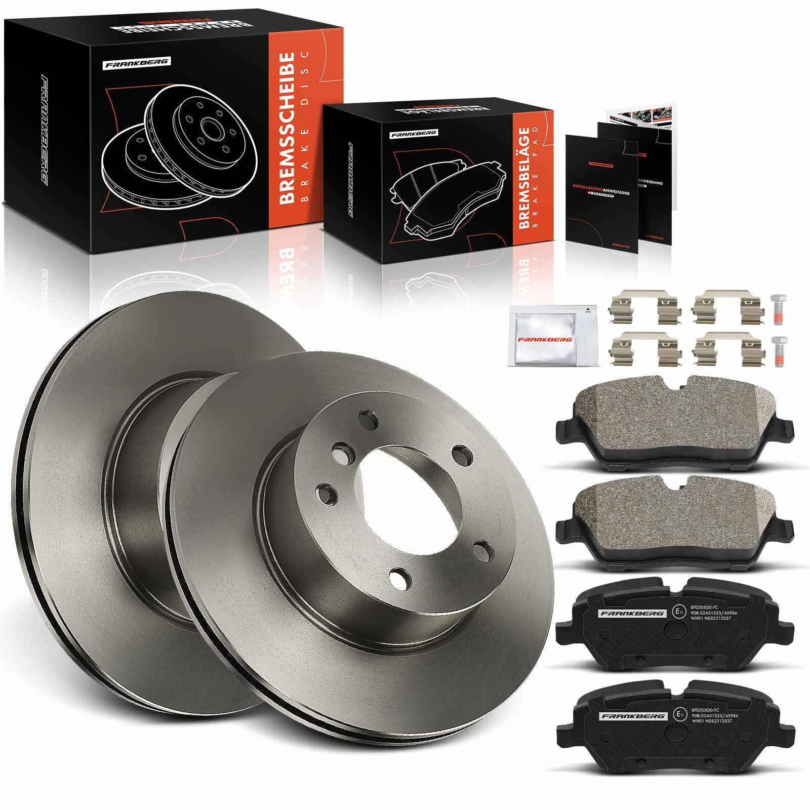 Frankberg Front 284mm Brake Discs & Brake Pads for BMW 116d 116i 118d E81 E87