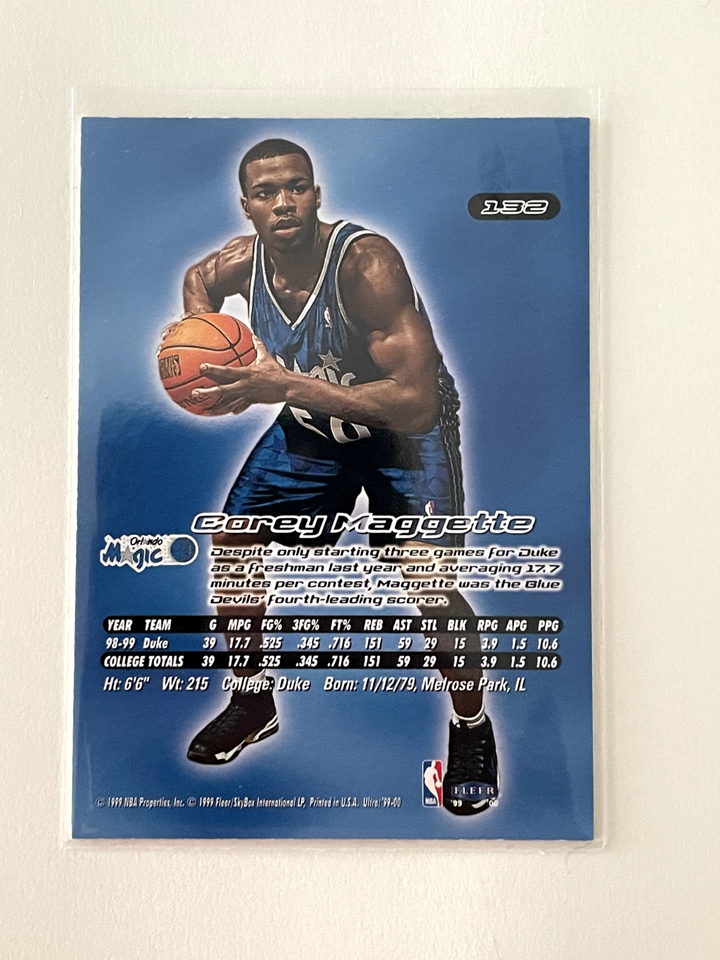 Corey Maggette 1999-00 Fleer Ultra RC Orlando Magic Duke rookie | eBay