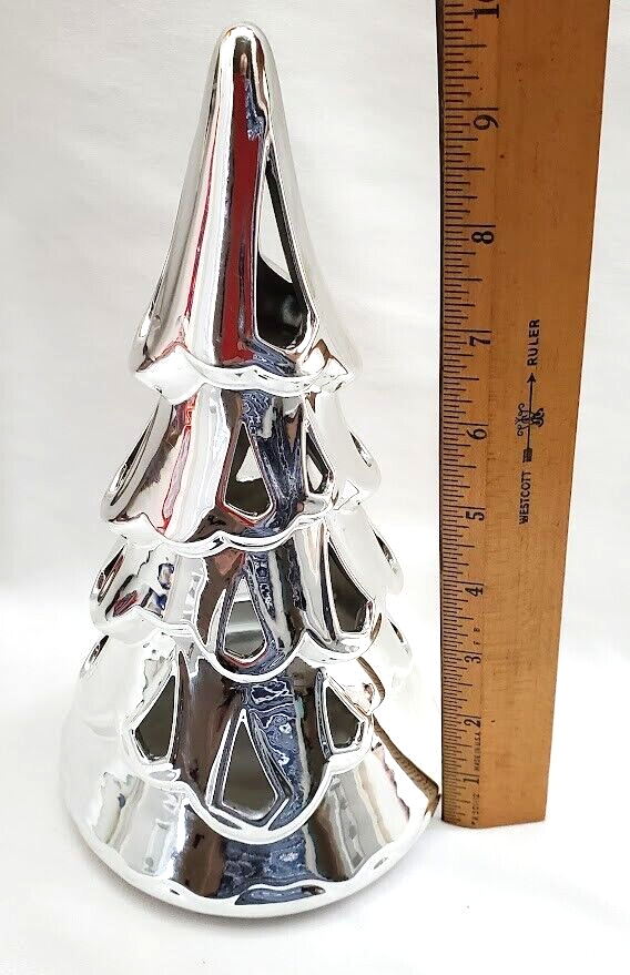 Yankee Candle Silver/Chrome Large Christmas Tree Tea Light Candle