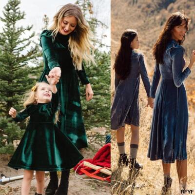 Autumn Mother Daughter Dress Full Sleeve Clothes Family Matching Outfits  Look | eBay