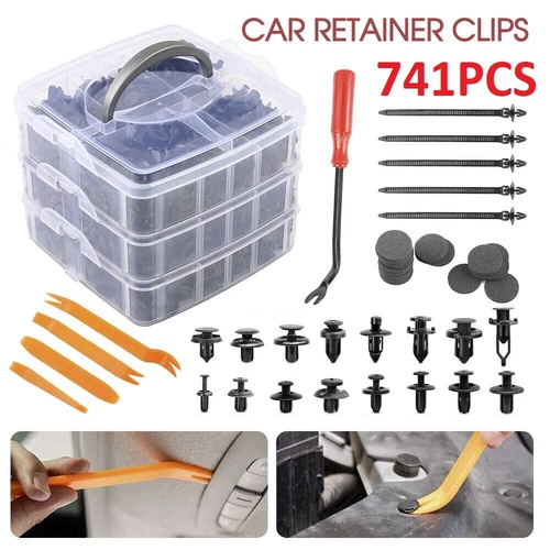741x Car Trim Body Clips Kit Rivets Retainer Auto Panel Bumper Plastic Fastener - Picture 1 of 12