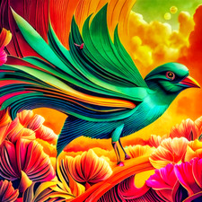 Printable, Digital Download, *.PNG File - Paper Birds Fine Art Collection: #06