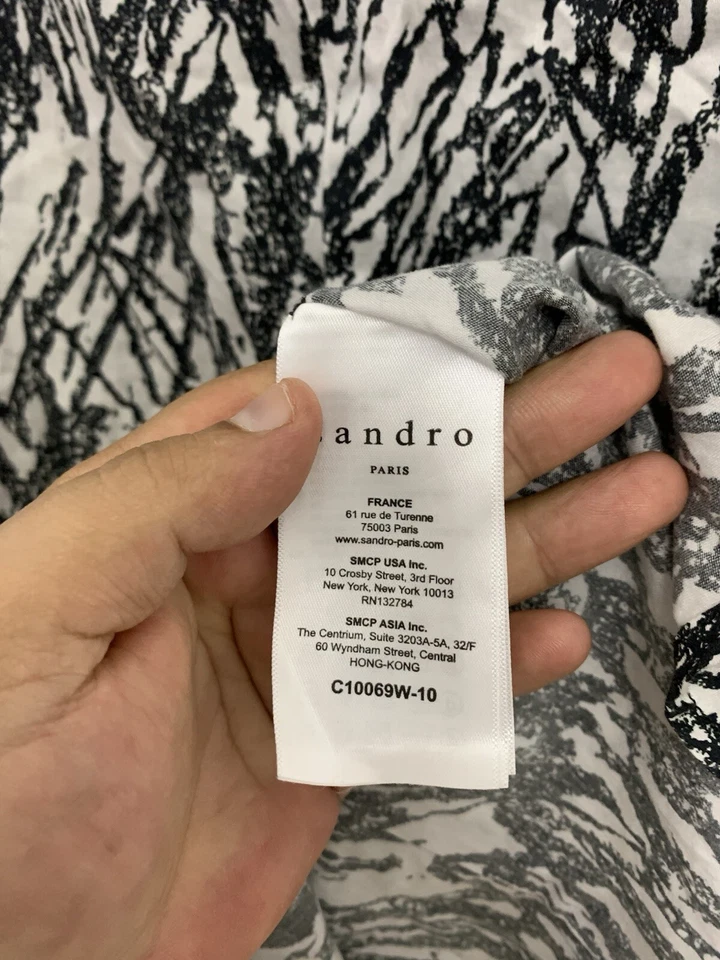 SANDRO PARIS CAMOUFLAGE  SHIRT SIZE M COTTON LONG SLEEVE MADE IN TUNISIA #B2 - Image 4 of 4