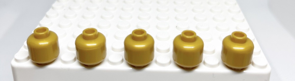 Lego Plain Minfigure Head Heads NO Face Minifigs Solid Color Gold 