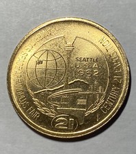 1962 Seattle World's Fair Trade Dollar Century 21 America's Space Age Expo R12