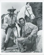 Clayton Moore And Jay Silverheels In The Lone Ranger Black And White 8x10 Pictur