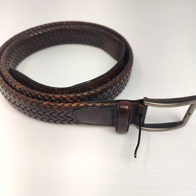 Brown Genuine Leather George Forman Belt Sawtooth Pattern 42/44
