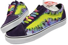 VANS Old Skool tie-dye Mysterio skate Shoes- 10.5- NEW- suede/canvas OTW laces