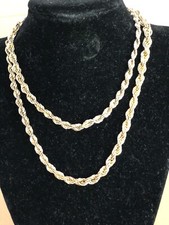 Vintage Gold Tone Tapered Rope Chain Necklace Classic 30"
