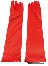 Satin Long Gloves Opera Wedding Bridal Evening Party Prom Costume Glove Red
