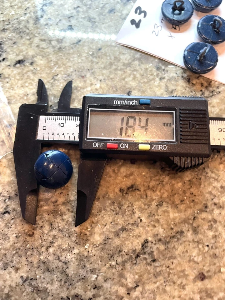 18.5mm X 4pcs Navy Blue Round Shank Buttons Half Dome Tuff Style Shiny Finish - Image 4 of 4