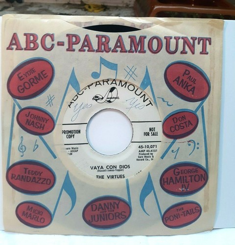 R&B 45 RPM THE VIRTUES, BLUES IN THE CELLAR / VAYA CON DIOS - Picture 2 of 2