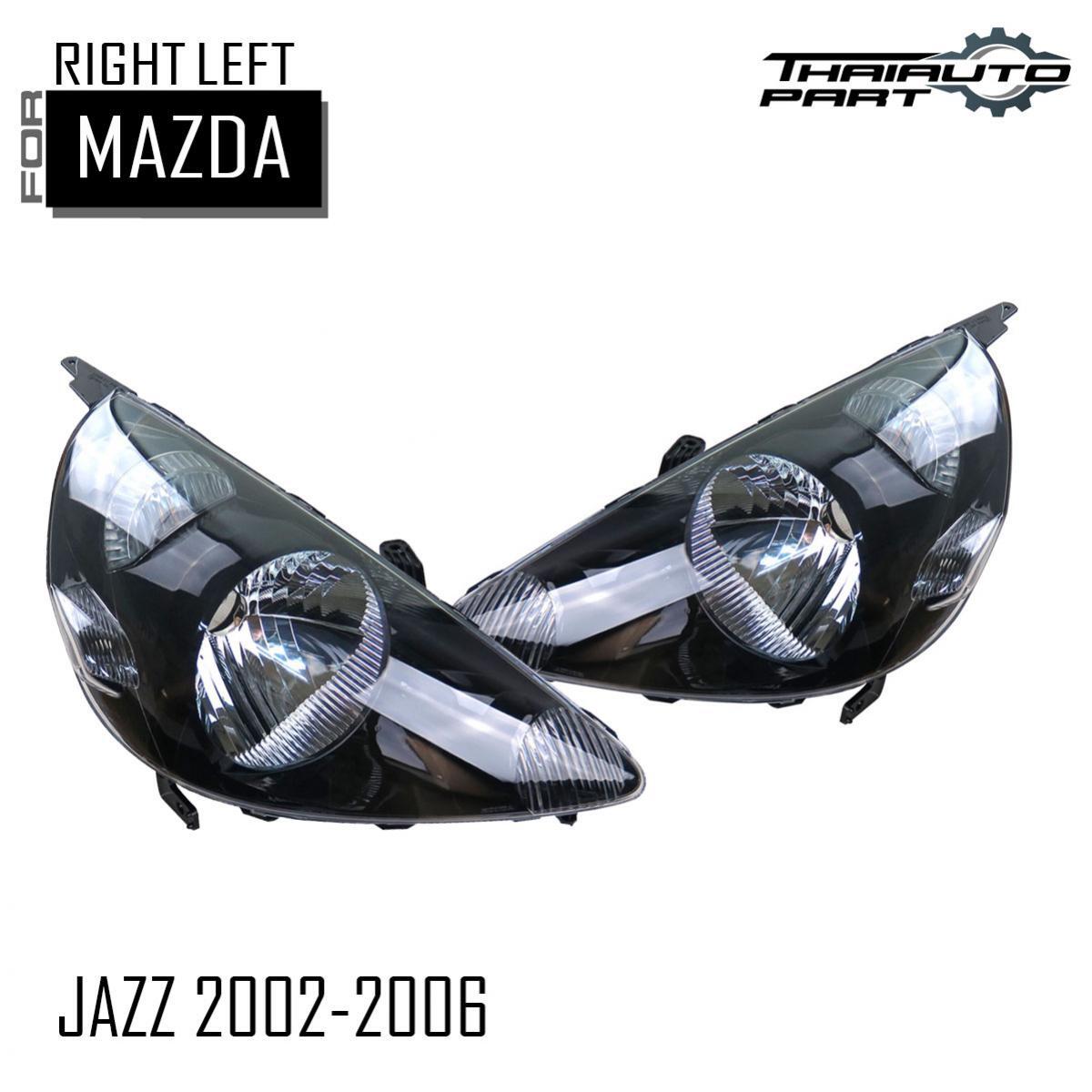 For Honda Jazz Fit GD1 GD3 GE3 2003-06 LR Head Lamp Light Black
