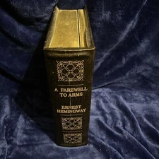 Faux Leather Hollow Book Safe Storage Box Hemingway Farewell To Arms Wood