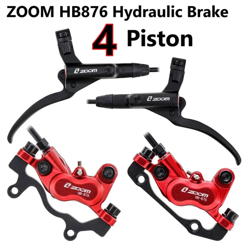 ZOOM HB876 MTB Bike 4-Piston MTB Hydraulic Disc Brake Set 850/1500MM - Picture 1 of 20