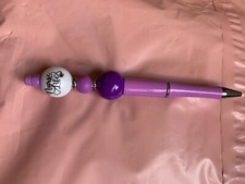 nurse life purple custom beadable pen with ink refill